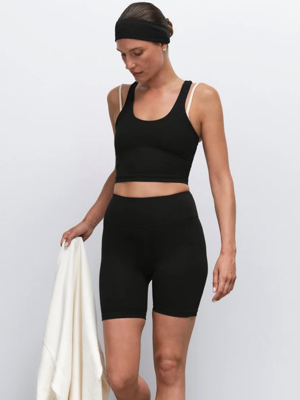 MATE THE LABEL Organic Cotton Stretch Biker Shorts, Size M